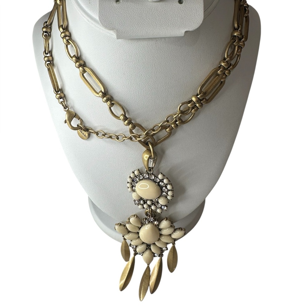 Pre-owned Stella & Dot gold chain link statement necklace
